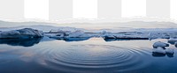 Winter lake png ripped paper border, transparent background