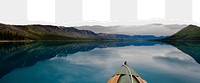 Scandinavian landscape png ripped paper border, transparent background