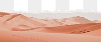 Aesthetic desert png ripped paper border, transparent background