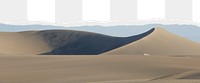 Sahara desert png ripped paper border, transparent background