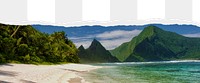 Tropical beach png ripped paper border, transparent background