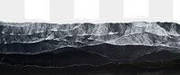 Black beach png ripped paper border, transparent background