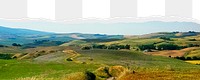 Nature landscape png ripped paper border, transparent background