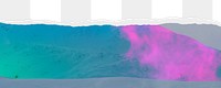 Colorful winter png ripped paper border, transparent background