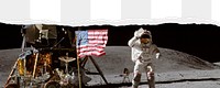 Moon landing png ripped paper border, transparent background