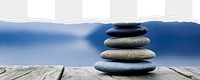 Rock stack png ripped paper border, transparent background