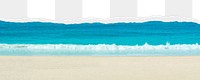 Summer beach png ripped paper border, transparent background