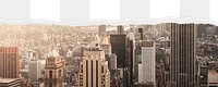 Cityscape png ripped paper border, transparent background