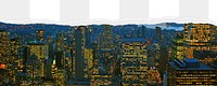 Cityscape png ripped paper border, transparent background