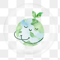 Planet Earth png sticker, environment bubble, transparent background