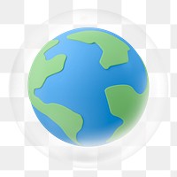 3D globe png sticker, environment bubble