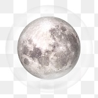 Planet moon png sticker, galaxy bubble, astronomy graphic, transparent background