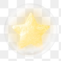 Glowing star png icon sticker, bubble graphic, transparent background