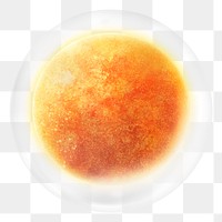 Planet Sun png sticker, galaxy bubble, astronomy graphic, transparent background