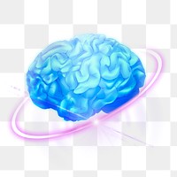 Brain png, neuroscience medical technology digital sticker in transparent background