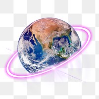 Earth png, global technology cut out in transparent background