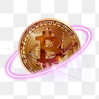 Bitcoin png cryptocurrency, digital asset, blockchain technology digital sticker in transparent background