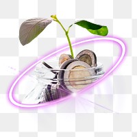 PNG digital savings and investment digital sticker in transparent background