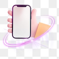 Smartphone png, 3D digital sticker, technology graphic in transparent background