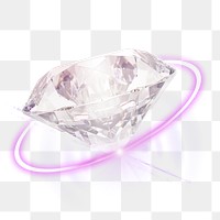 Diamond gem png, digital technology digital sticker in transparent background