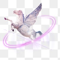 Mythical creature png, successful startup business, technology digital sticker in transparent background