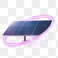 Solar power png, sustainable energy technology digital sticker in transparent background