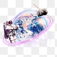 PNG digital outer space technology collage element in transparent background