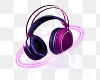 Music headphones png, entertainment technology object digital sticker in transparent background