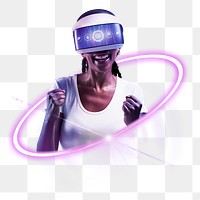 PNG virtual reality technology, digital sticker in transparent background