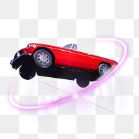 Convertible car png, classic transportation technology digital sticker in transparent background