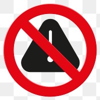 Forbidden sign png symbol, no exclamation mark, transparent background