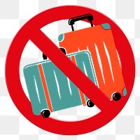 Forbidden sign png symbol, no luggage, transparent background