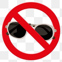 Forbidden sign png symbol, no sunglasses, transparent background