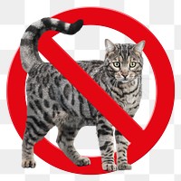 No pet png sticker, forbidden sign on transparent background