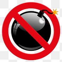 No bomb png clip art, forbidden sign on transparent background