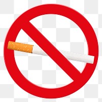 No smoking png sticker, forbidden sign on transparent background