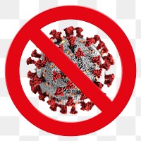 No germ png sticker, forbidden sign on transparent background