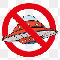 No ufo png clip art, forbidden sign on transparent background