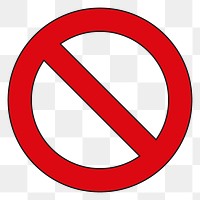 Png empty prohibition sign, no symbol, transparent background