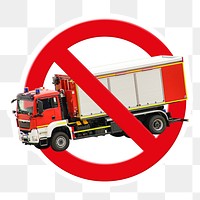 No truck png sticker, forbidden sign on transparent background