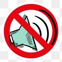 No noise png symbol, forbidden sign on transparent background