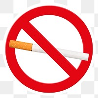 No smoking png symbol, forbidden sign on transparent background