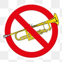 No honking png symbol, forbidden sign on transparent background