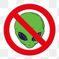 No alien png symbol, forbidden sign on transparent background