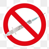 No drug png sticker, forbidden sign on transparent background