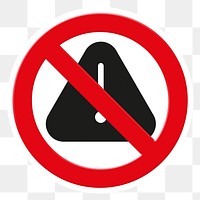 No exclamation mark png symbol, forbidden sign on transparent background