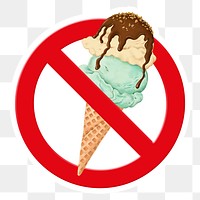 No food png symbol, forbidden sign on transparent background