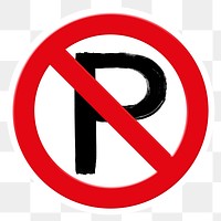 No parking png symbol, forbidden sign on transparent background