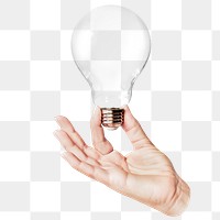Empty light bulb png sticker, transparent background 