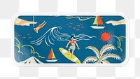 PNG summer sticker, rectangle shape collage element, transparent background